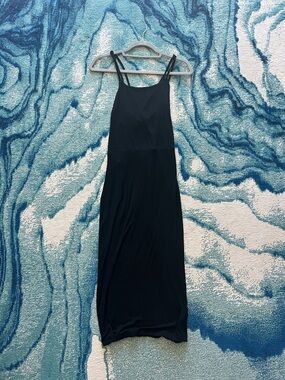 Obey Black Maxi Slip Dress with Thin Straps